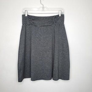 Tranquility by Colorado Clothing Black Gray Striped Casual A-Line Skirt NEW Sz M